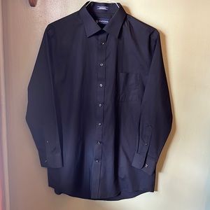 Men’s Stafford Essentials Black Fitted Dress Shirt